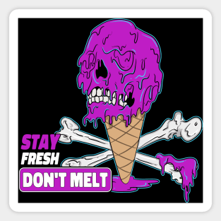 Cute Skeleton Screaming Ice Cream Skull Magnet